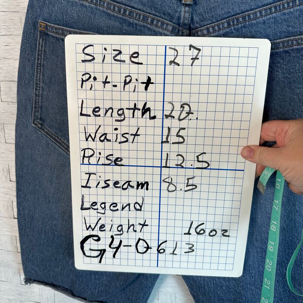 Madewell high rise long denim shorts blue Bermuda normcore tradMom cut-off - Picture 10 of 10